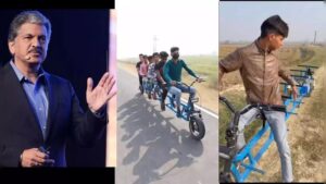 Anand Mahindra shares a video of a rural innovation depicting 'desi six-seater EV'