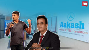 Financial report graph showing revenue and profitability trends for Aakash Education.