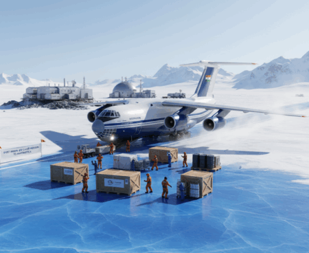 india antarctica mission russian plane