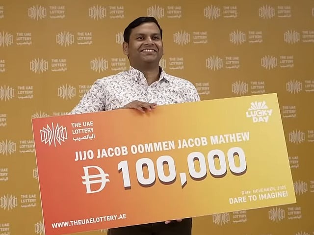 malayali wins 100000dh uae lottery jijo jacob