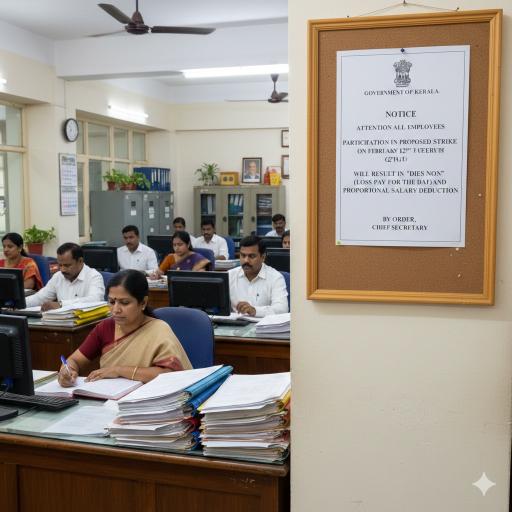 Kerala Government Dies Non for Employees Strike