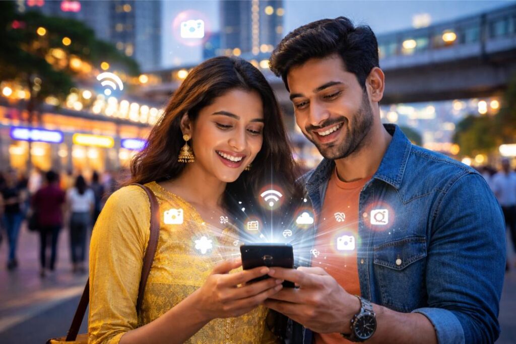 Average monthly mobile data usage India