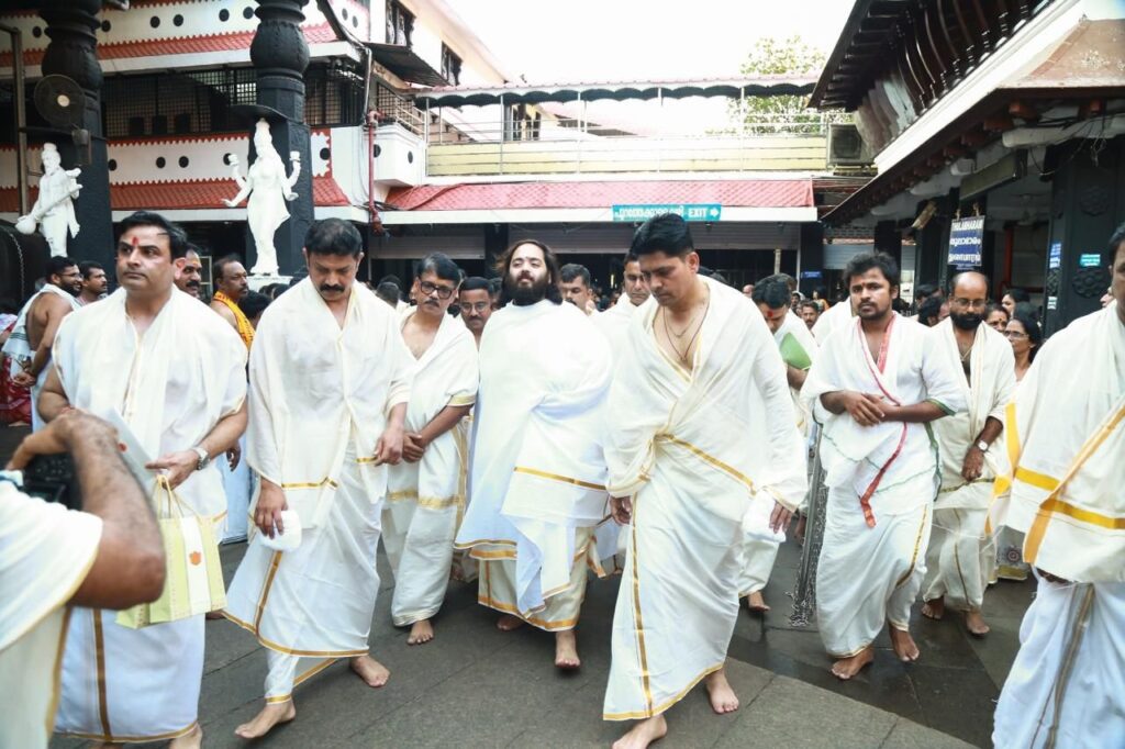 anant ambani kerala temple donation