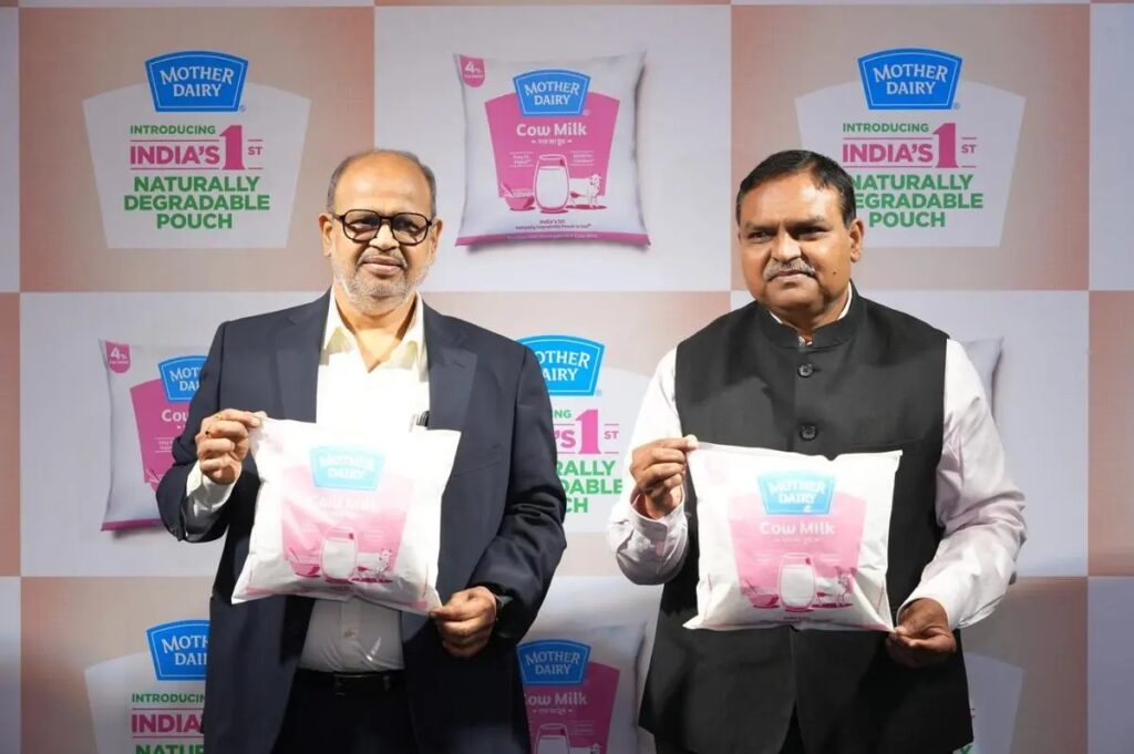 Mother Dairy naturally degradable milk pouch