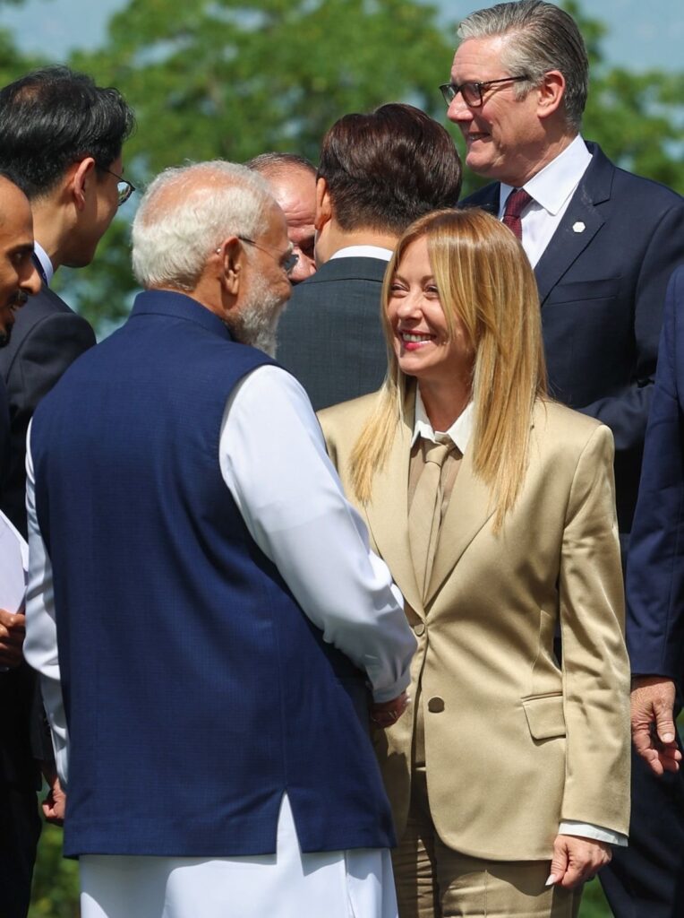 Melodi viral moment Modi Meloni G7 summit