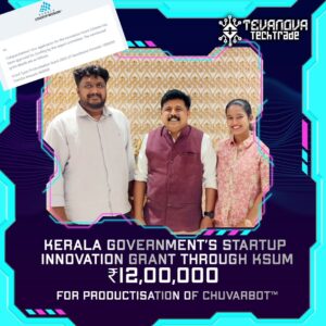 ‘ചുവർബോട്ട് 2.0’ന് സ്റ്റാർട്ടപ്പ് മിഷൻ ഗ്രാന്റ് Chuvarbot 2.0 KSUM grant