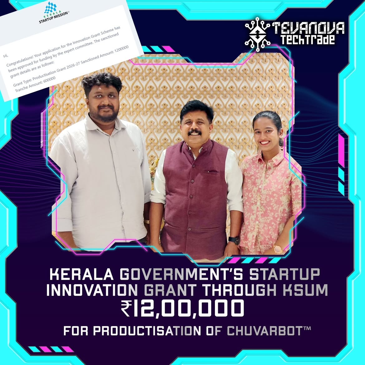 ‘ചുവർബോട്ട് 2.0’ന് സ്റ്റാർട്ടപ്പ് മിഷൻ ഗ്രാന്റ്