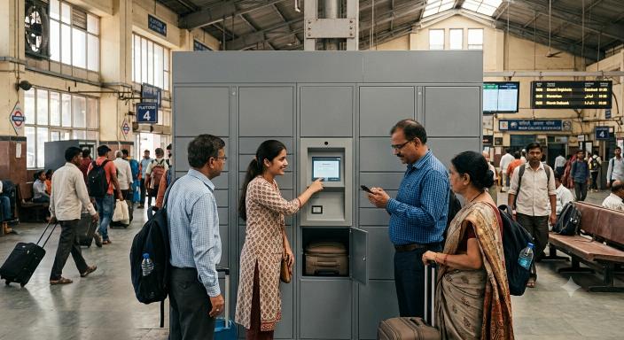 Digital locker facility Delhi railway stations